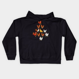 Chicken Christmas Tree Kids Hoodie